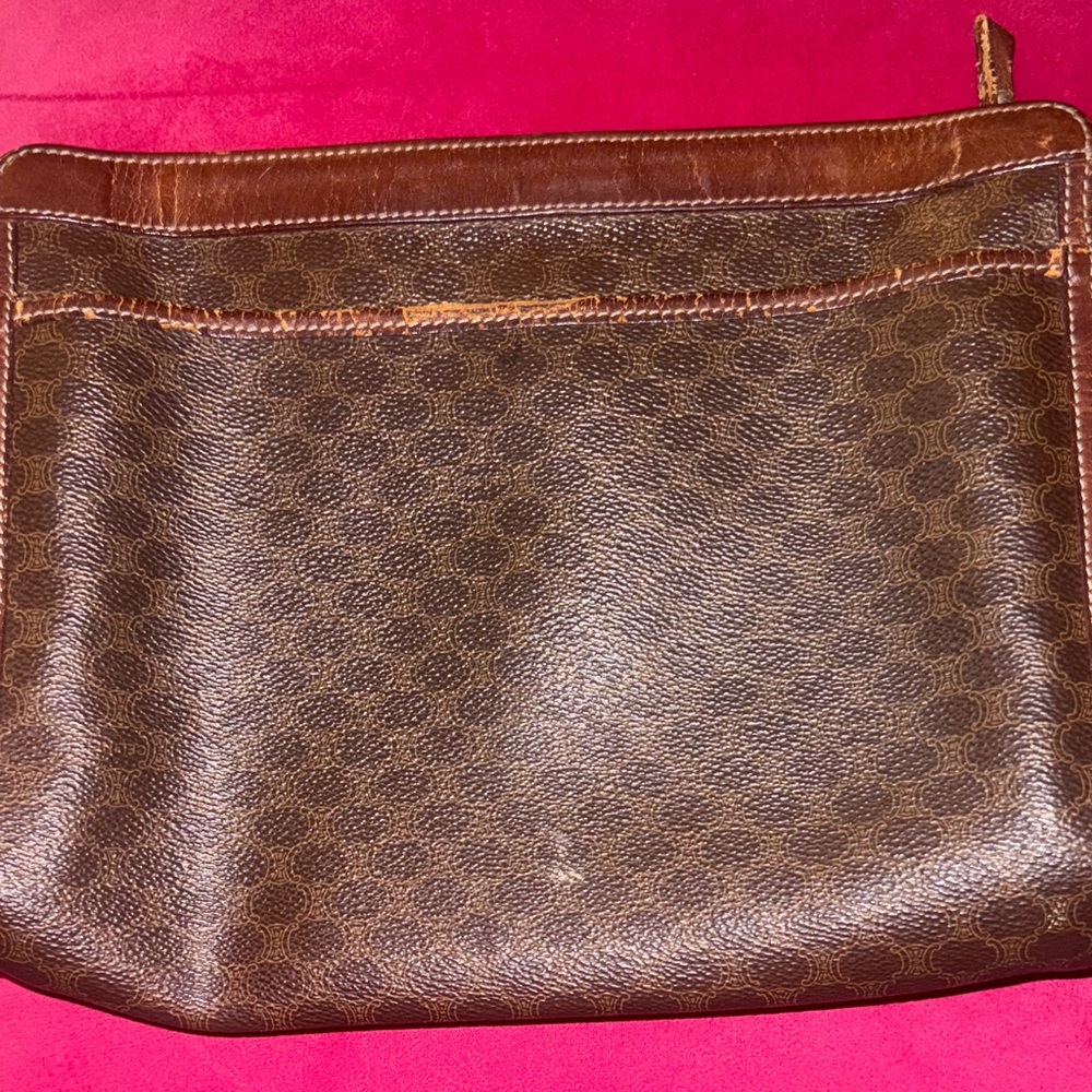 🔥Vintage large AUTHENTIC Celine Brown leather Clutch🔥 pre loved - Picture 3 of 10